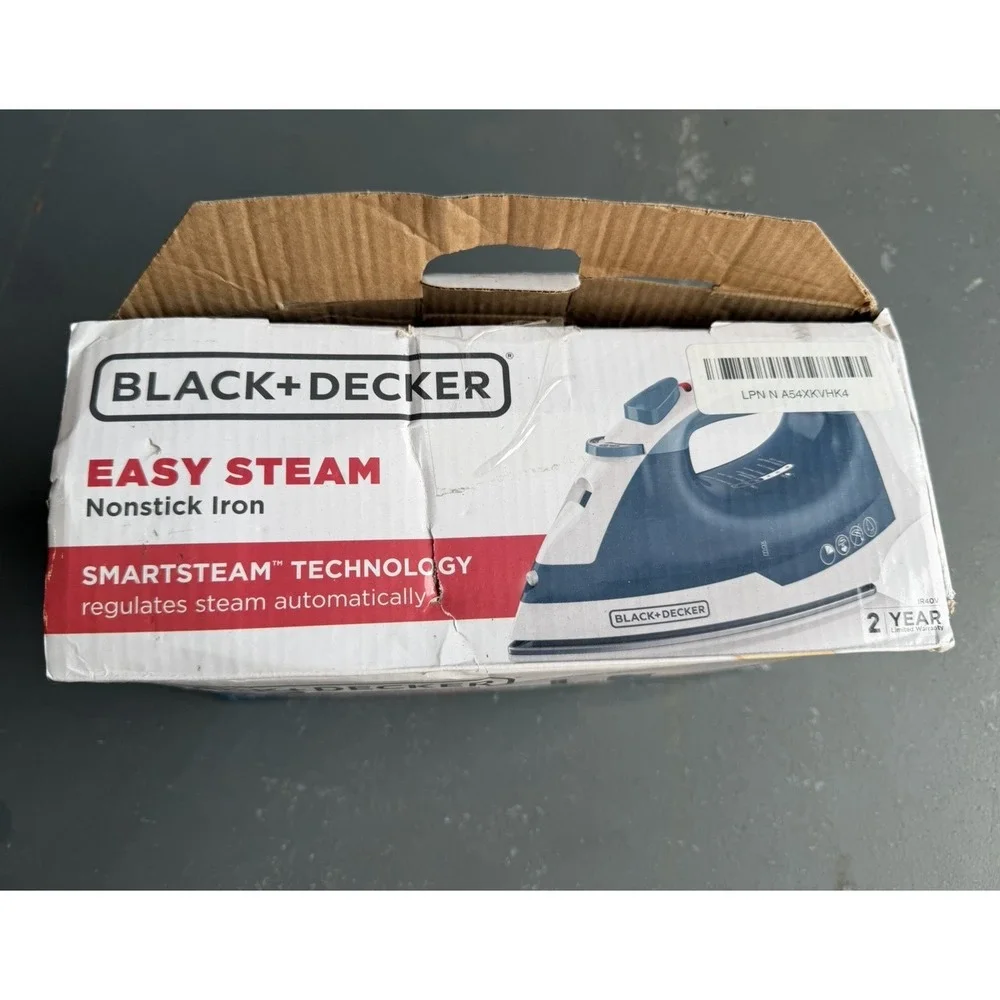 BLACK+DECKER Easy Steam SmartSteam Nonstick Corded Steam Iron Blue/White